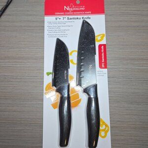 NEW!!! England Santoku Ceramic Coated Non-stick Knives 5” and 7”